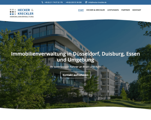 Screenshot der Seite Hecker & Kreckler Immobilienverwaltung oHG