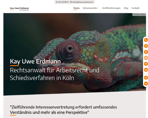 Screenshot der Seite RA Kay Uwe Erdmann