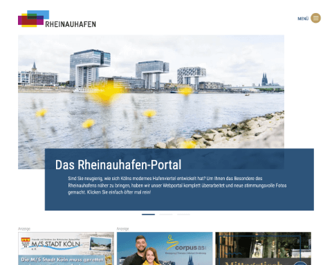 Screenshot der Seite RVG Rheinauhafen Verwaltungsgesellschaft mbH