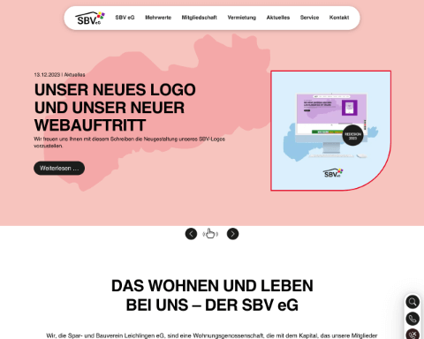 Screenshot der Seite Spar- und Bauverein Leichlingen eG